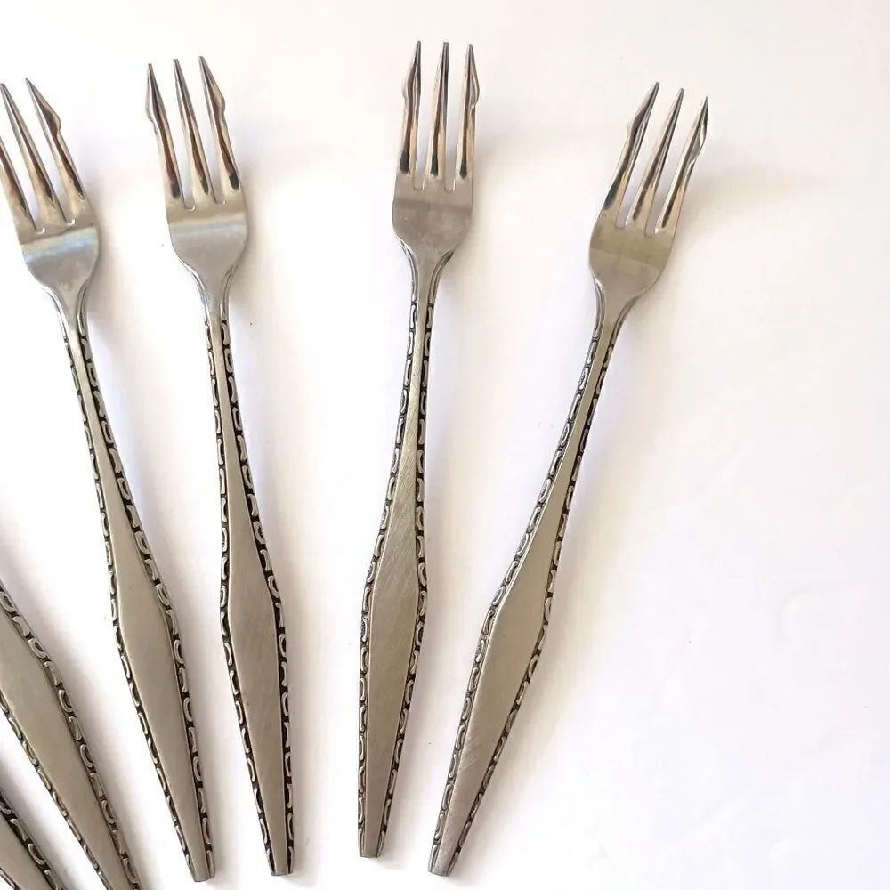 Regent Japan Cocktail Fork Set 6 Seafood Demitasse Stainless Steel Appetizer MCM
